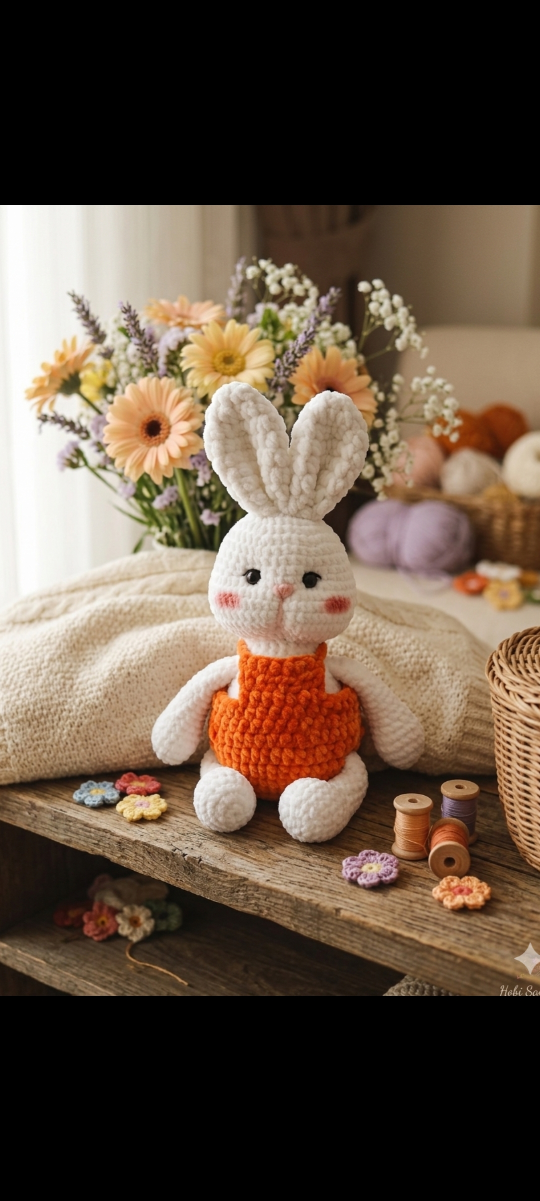 Milo – Turuncu Tulumlu Amigurumi Tavşan🥕