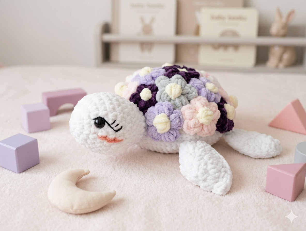 Flora –Çiçek Kabuklu Amigurumi Kaplumbağa🪻